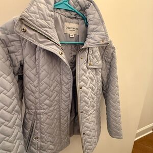 Cole Haan Light Gray Quilted Jacket